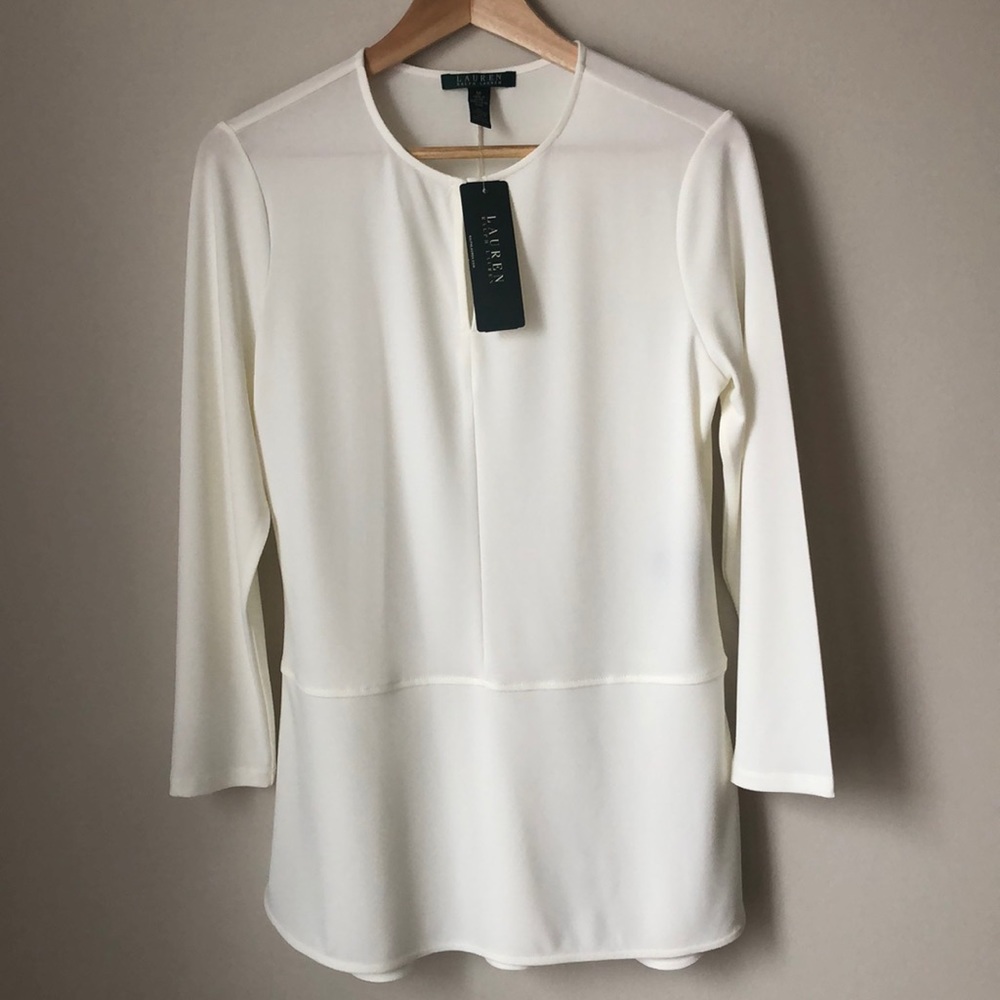 Ralph Lauren Tunic Length Keyhole Top